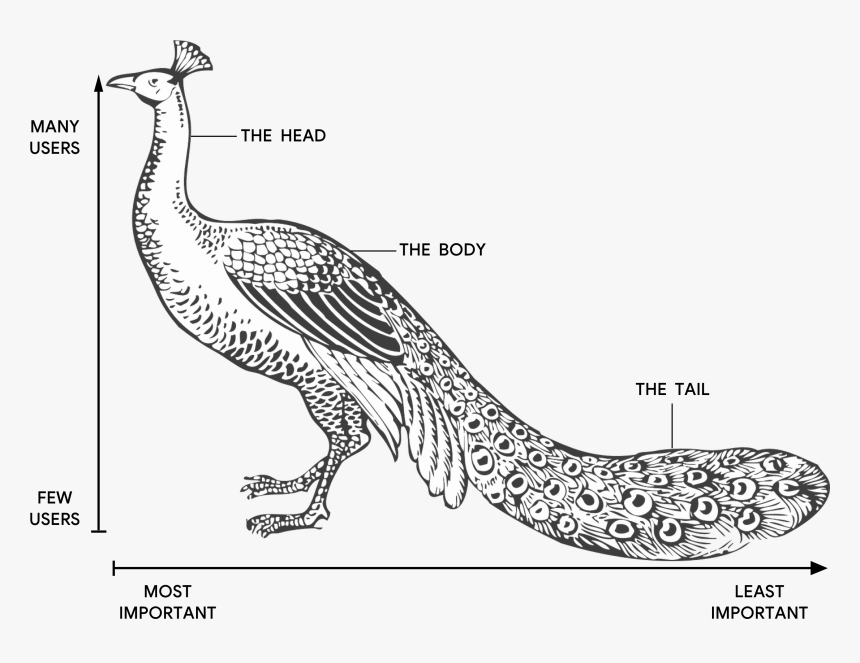 Illustration Of A Peacock With The Head, The Body,, HD Png Download