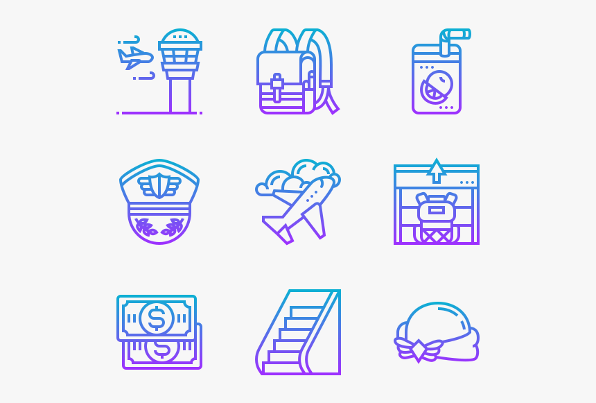 Iconos Verbales De Aeropuerto, HD Png Download