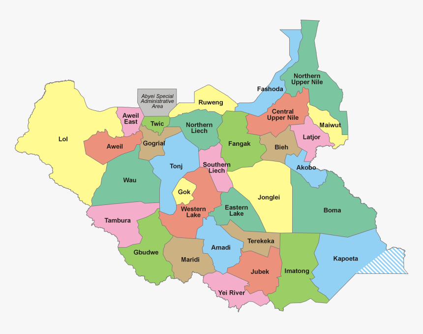 South Sudan-32 States - South Sudan, HD Png Download