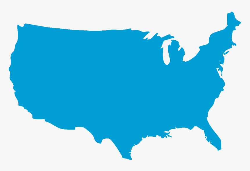 Surgisil Llp Us - Blue Map Of Us, HD Png Download