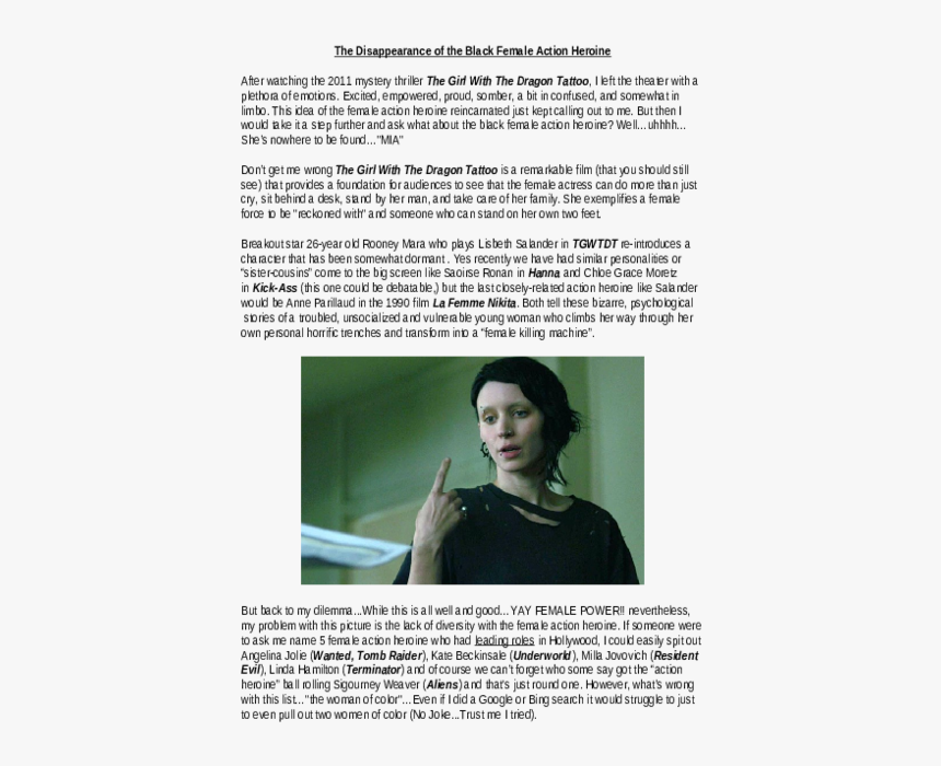 Lisbeth Salander Rooney Mara, HD Png Download