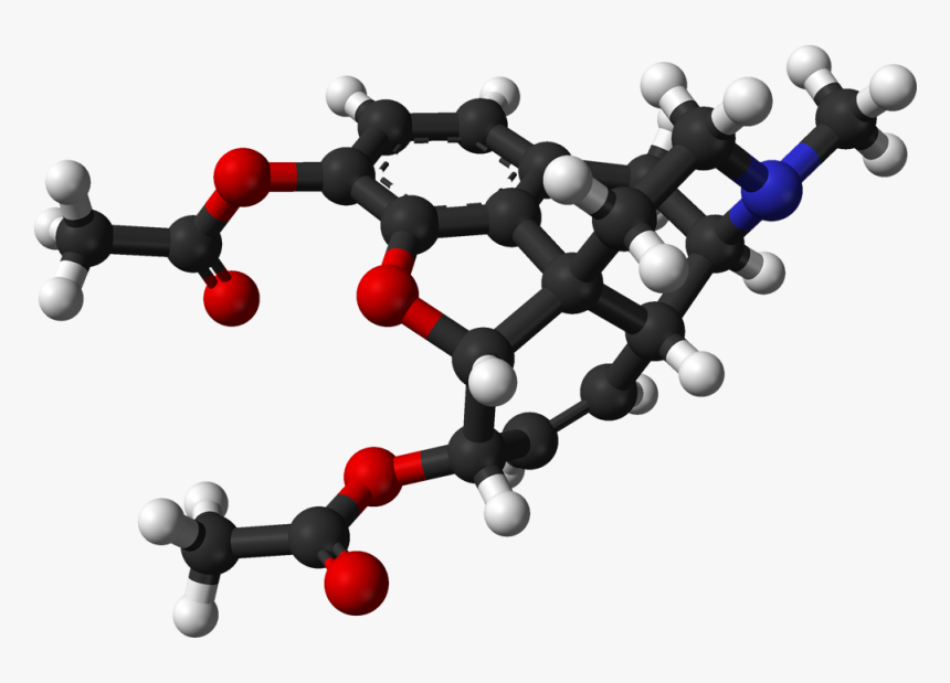 Ball And Stick Model Heroin, HD Png Download