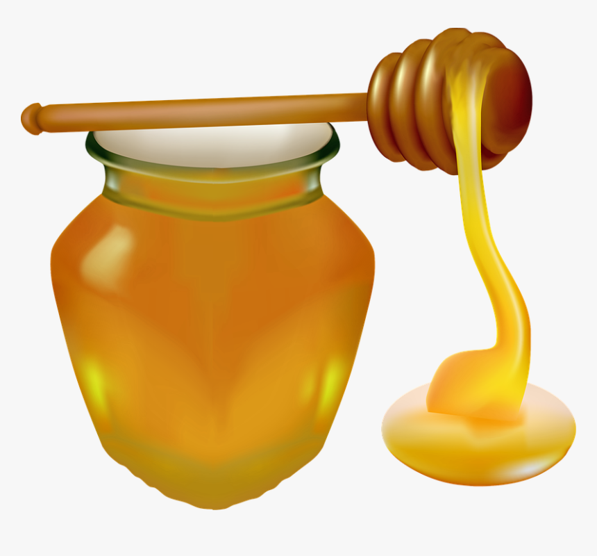 Honey, Jar, Honey Spoon, Food, Detox, Sweet, Glass - Tarro De Miel Png, Transparent Png