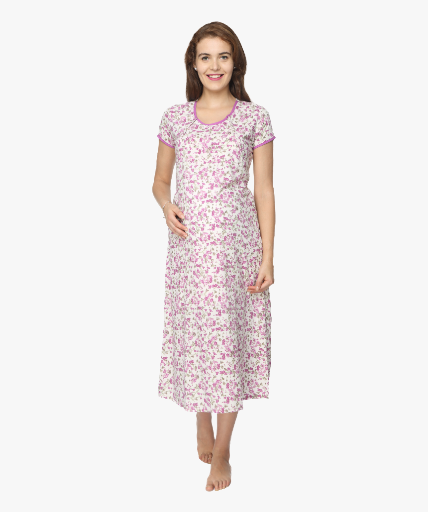 Orchid Printed Feeding - Nightwear, HD Png Download