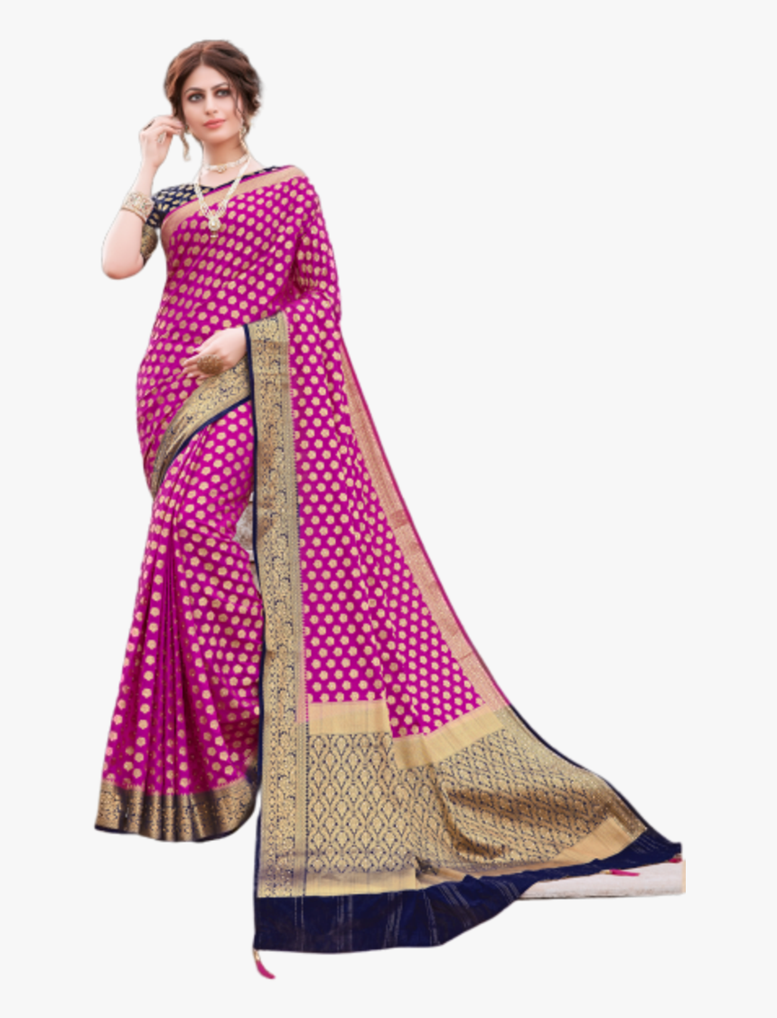 Multi Color Nylon With Diamond Nylon Saree With Blouse - Silk, HD Png Download