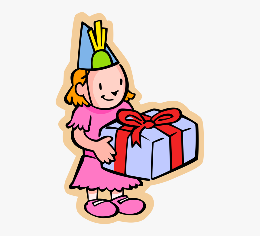 Vector Illustration Of Primary Or Elementary School - Cartoon Birthday Girl, HD Png Download