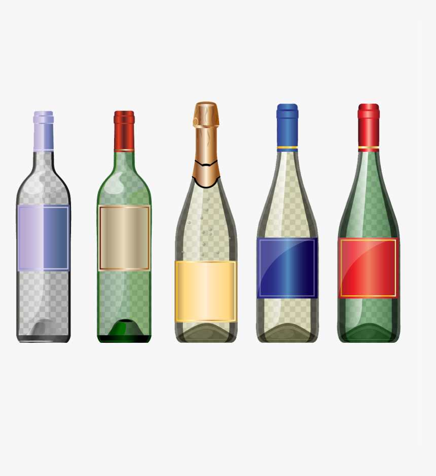 White Wine Bottle Glass - Glass Bottle Vector Png, Transparent Png