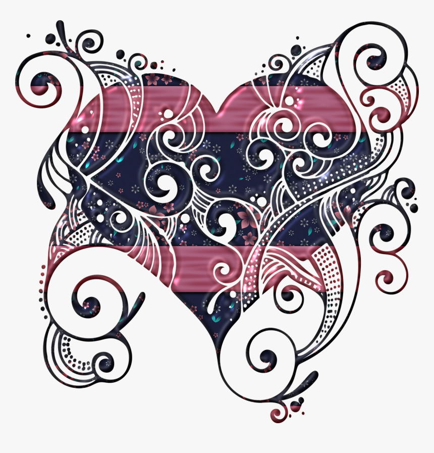 Heart Shape Sweetheart Flowers Romantic Free Photo - Free Vector And Heart Flourish Or Flourish Or Ornament, HD Png Download