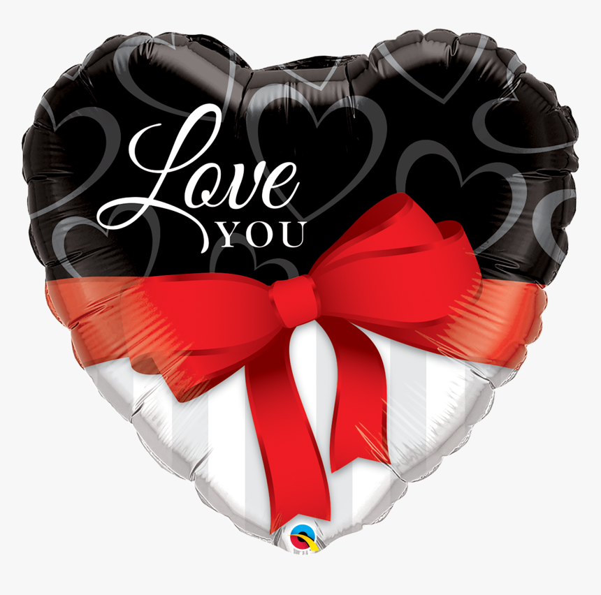 Love You Red Ribbon 36 Inch Heart Shape 21656 A30 - Love You Qualatex Balloon, HD Png Download