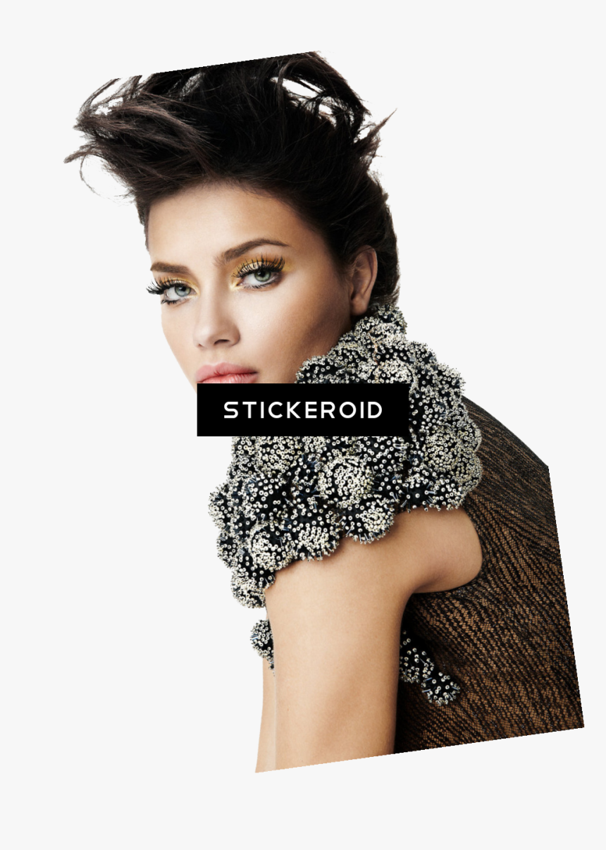 Hair,face,fashion Shoot,black Accessory,long Hair,fur,lace - Photoshoot Vogue Adriana Lima, HD Png Download