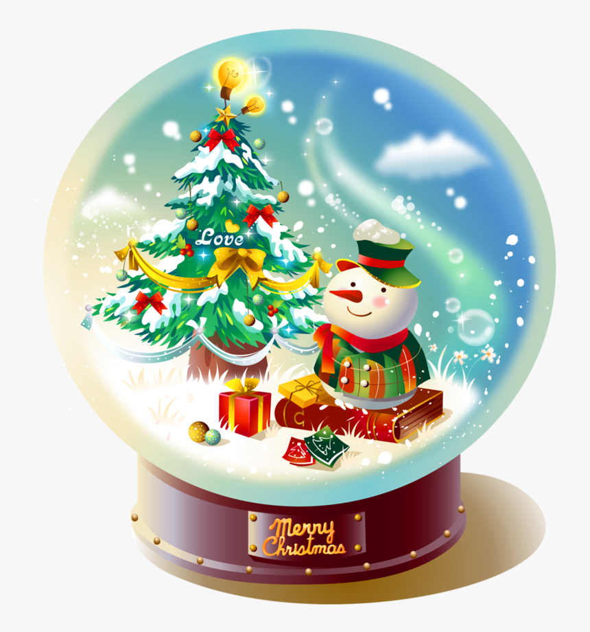 Snowman Picture Gift Snowglobe Globe Snow Christmas - Christmas Snow Globe Transparent Background, HD Png Download