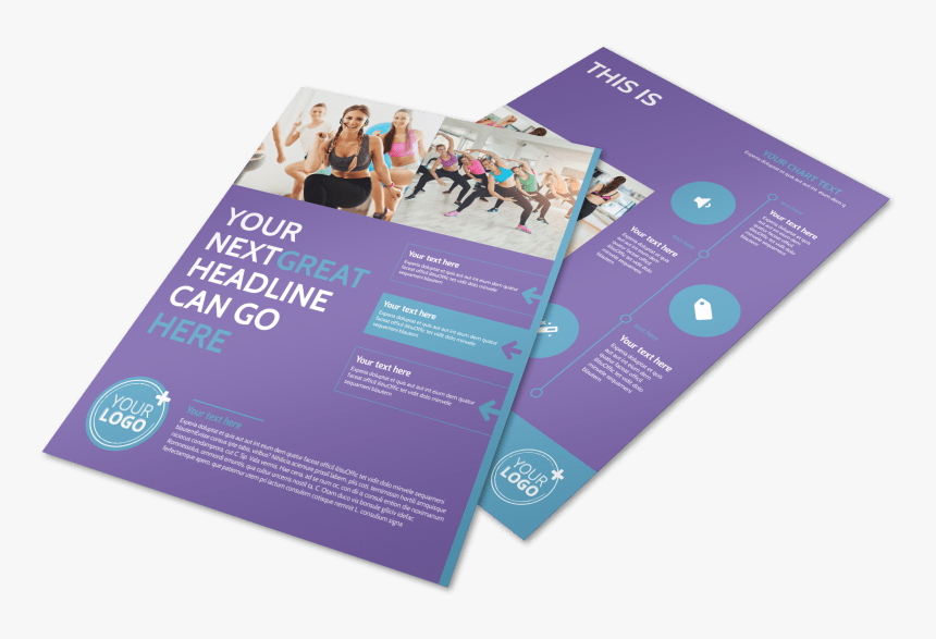Aerobics Class Flyer Template Preview - Flyer, HD Png Download