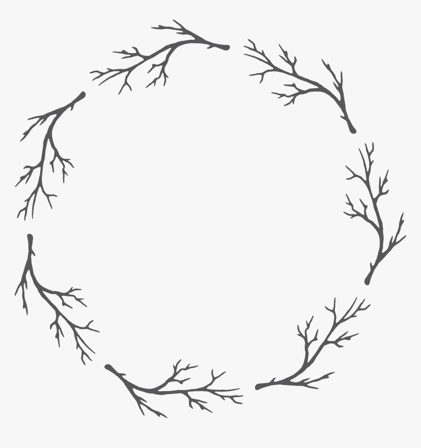 Black And White Garland Watercolor Painting - Floral Transparent Png Watercolor Black And White, Png Download