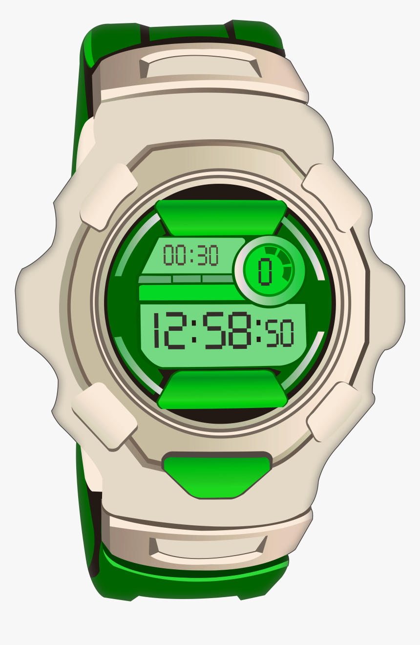 Green Sport Digital Watch Png Clip Art, Transparent Png