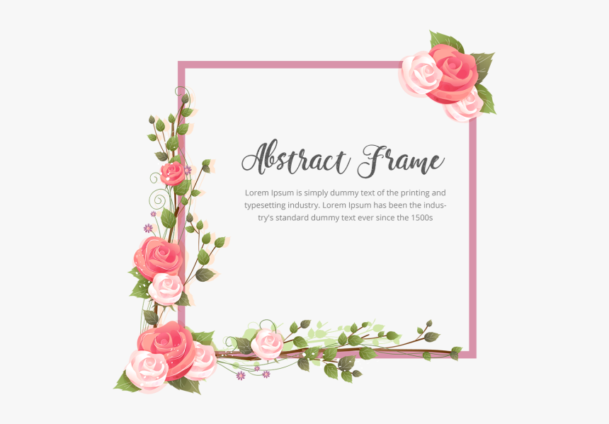 Clip Art Abstract Rose - Marcos Con Flores Png, Transparent Png