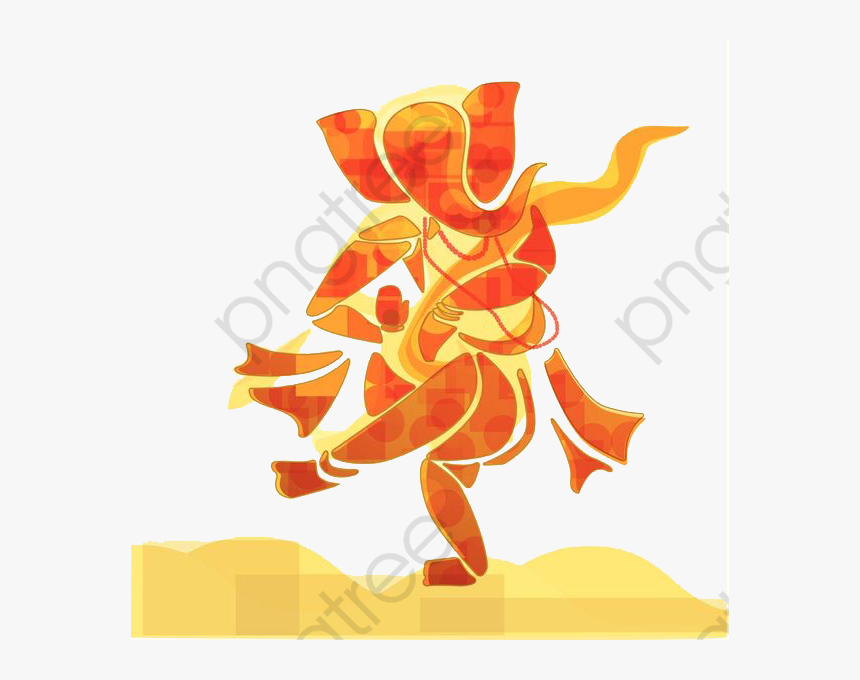 God Clipart Transparent - Dancing Ganesha Art Painting, HD Png Download