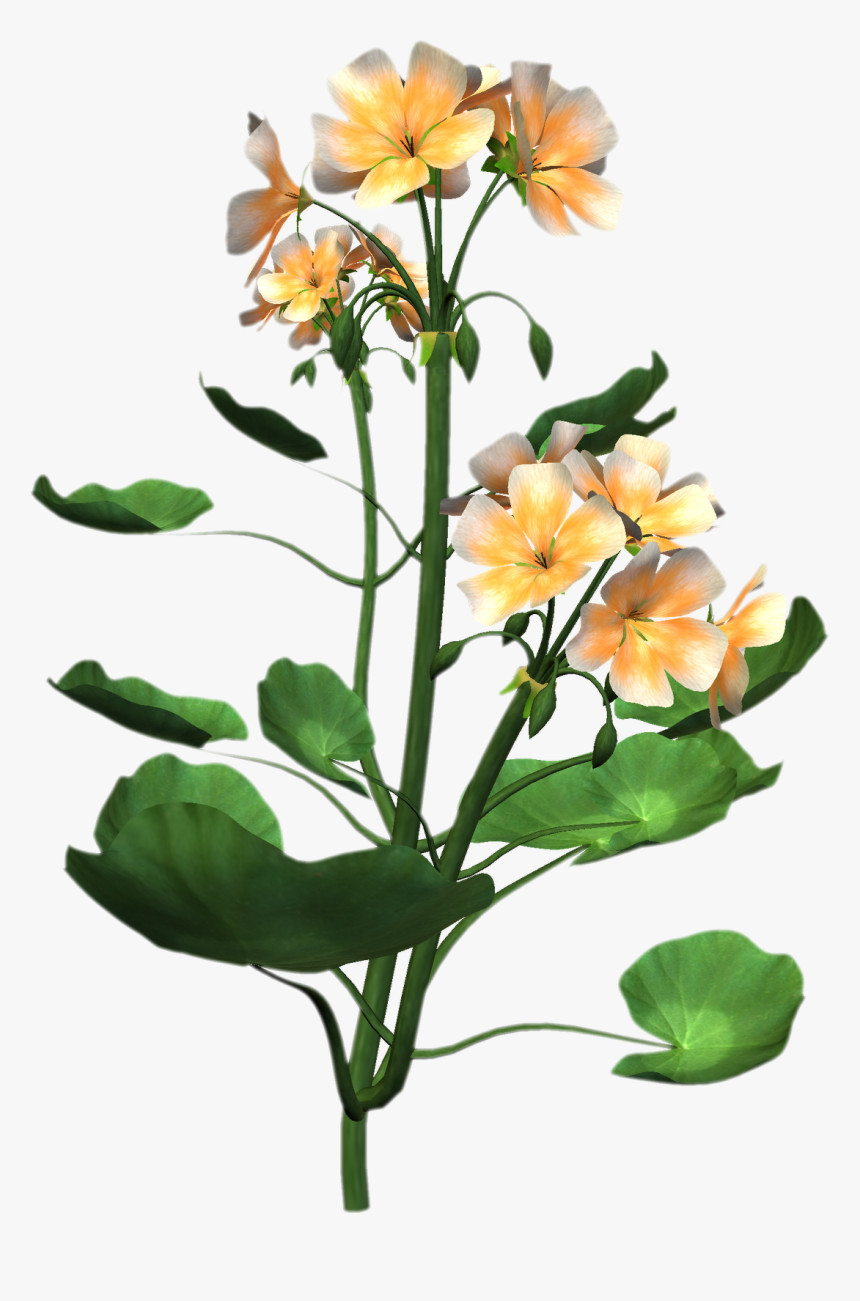 Flower For Embroidery Design , Png Download - Flower With Plant Png, Transparent Png