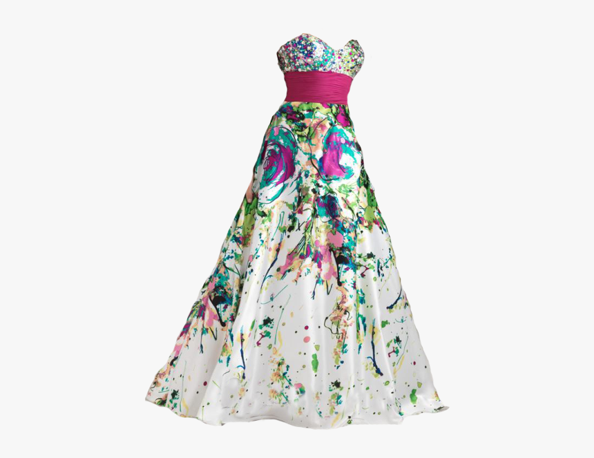 Paint Splatter Grad Dress, HD Png Download