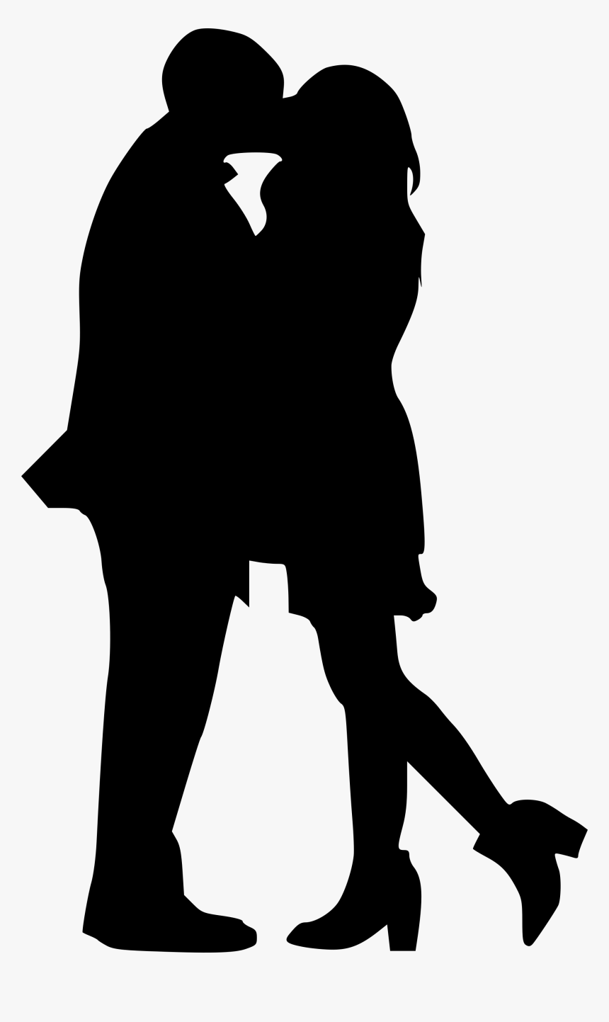 Couple Kissing Silhouette, HD Png Download