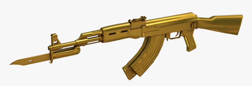 Gold Ak 47 Png - Ak 47 Gold Png, Transparent Png
