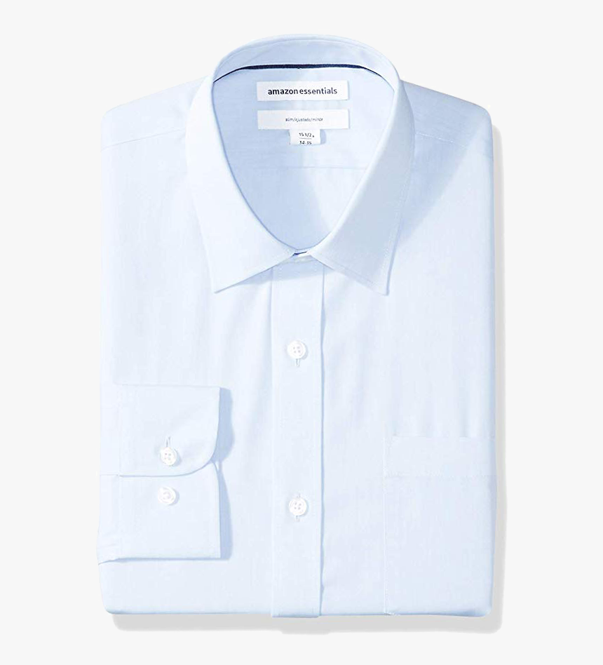 Slim Fit Light Blue Slim Fit Shirt By Amazon Essentials - Dress Shirt, HD Png Download