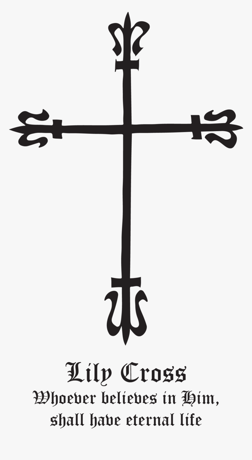 Religious Vector Neck Tattoo - Lily Crucifix Symbol, HD Png Download
