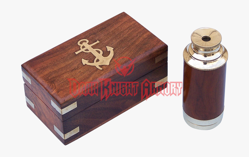 Hampton Nautical Scout S Brass/wood Spyglass Telescope - Brass, HD Png Download