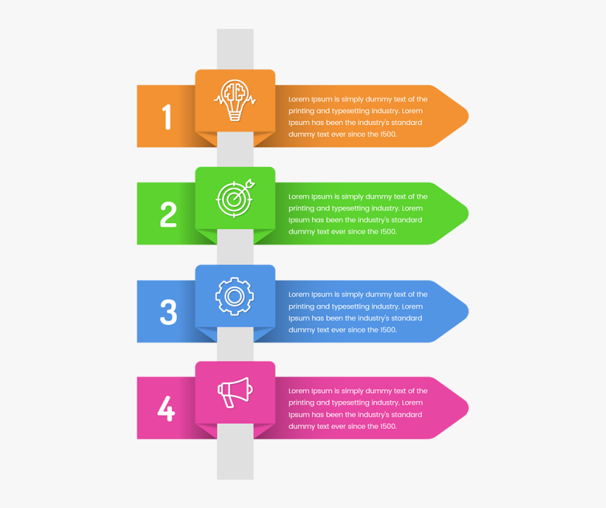 Steps Infographics Creative Colorful - Pasos Del Proceso Creativo, HD Png Download