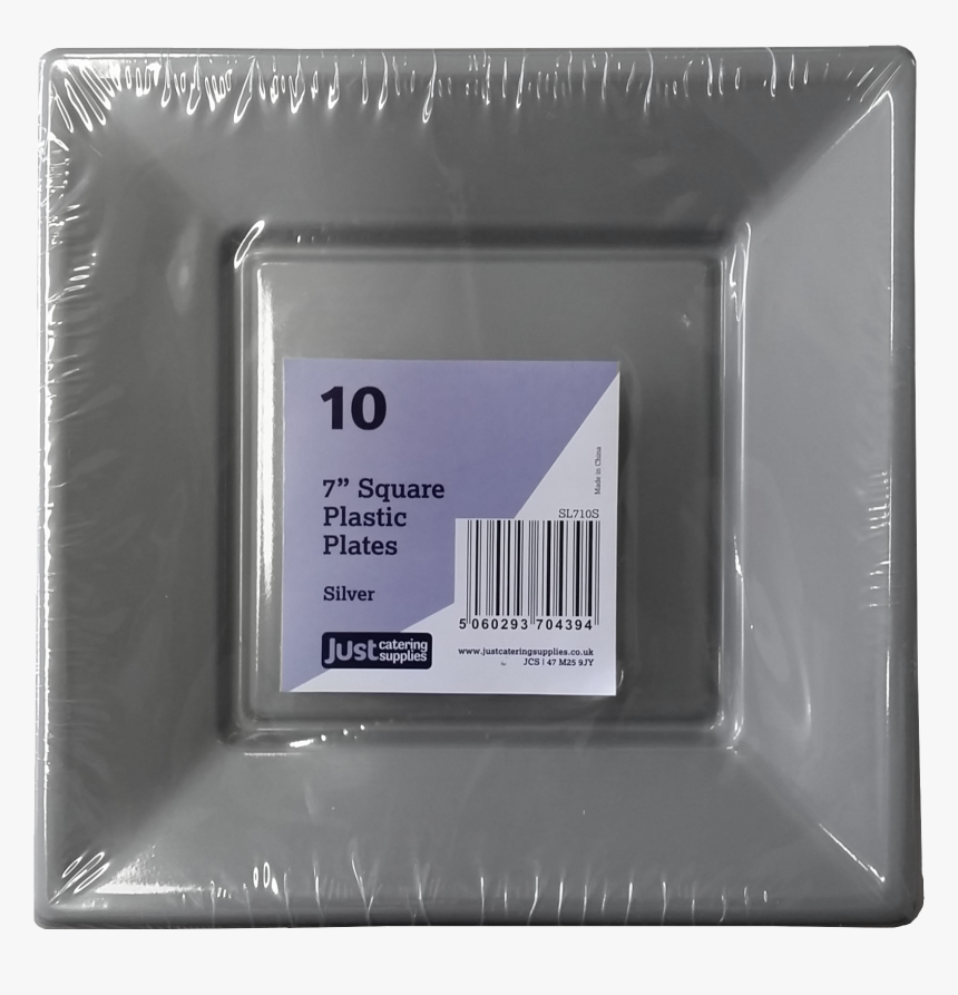 10 X - Plastic Silver Plates, HD Png Download