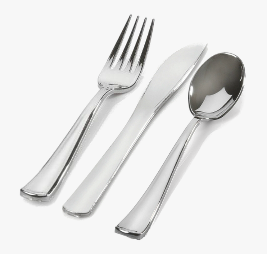 Silver Look Disposable Cutlery, HD Png Download