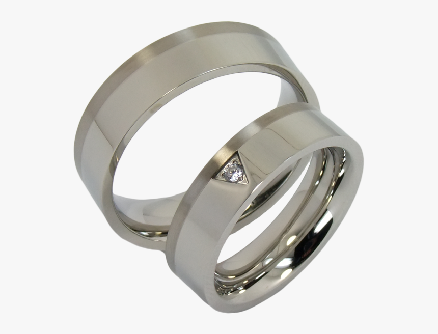 2 Couple Rings Stainless Steel With Titanium - Pre-engagement Ring, HD Png Download