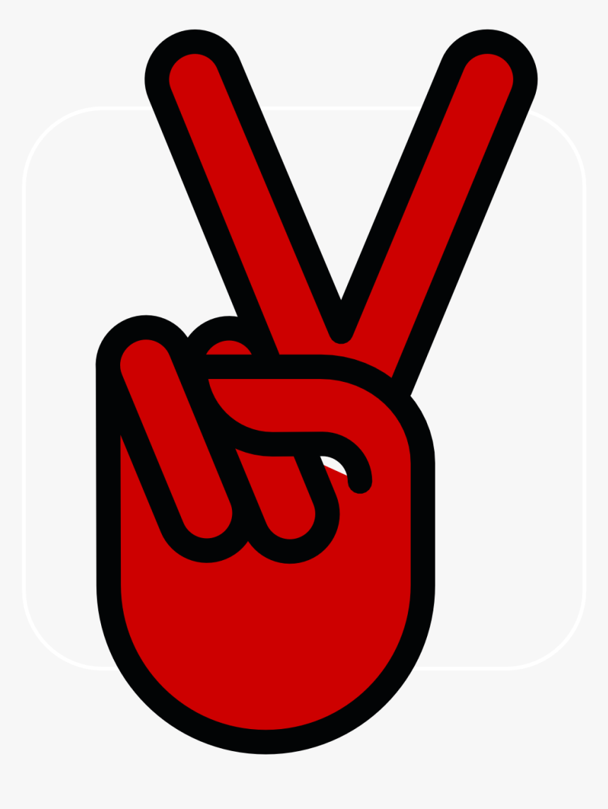 Red Hand Peace Sign, HD Png Download