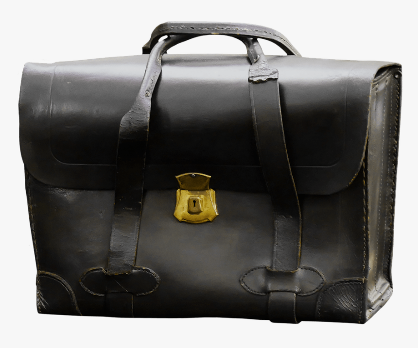 Black Leather Bag - Suitcases Png, Transparent Png