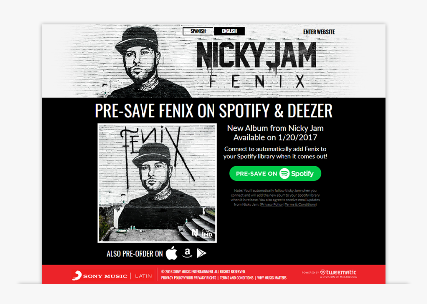 Nicky Jam Presave For Spotify - Pre Order Album Spotify, HD Png Download