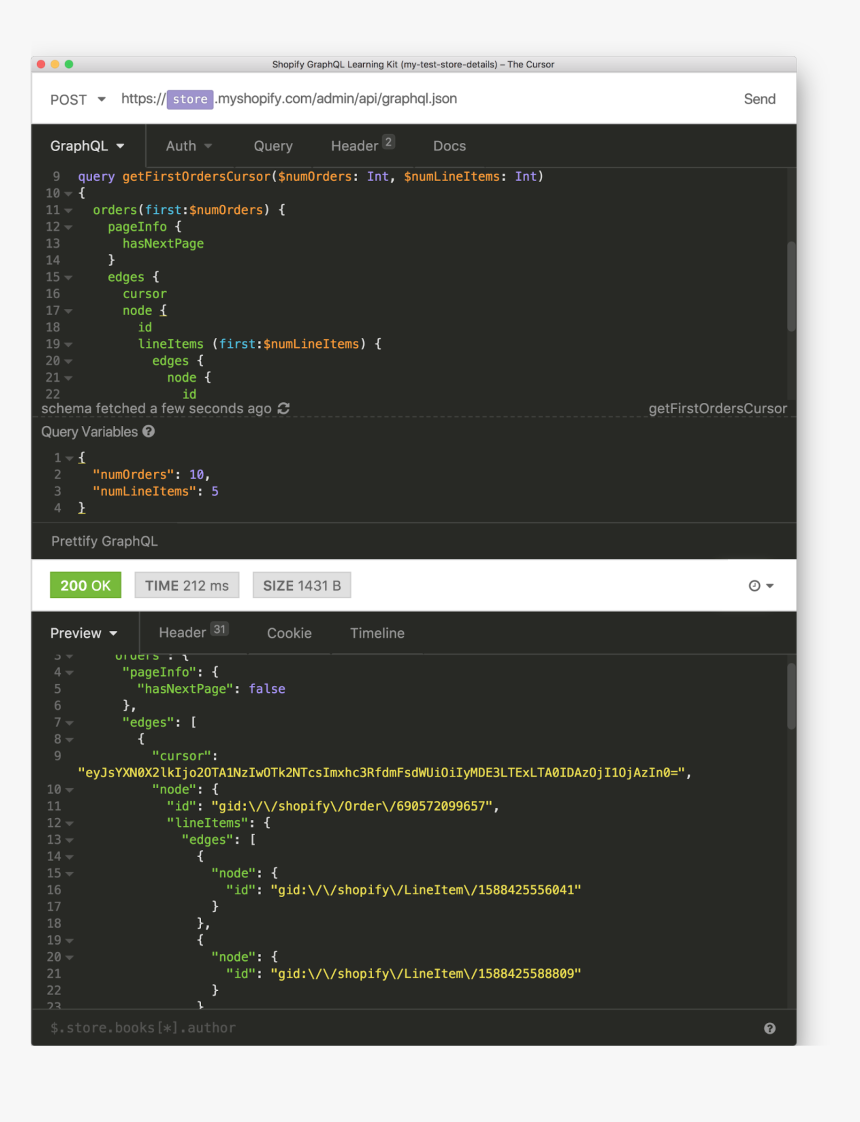 Shopify Graphql Learning Kit Select Cursor - Shopify Graphql Orders, HD Png Download