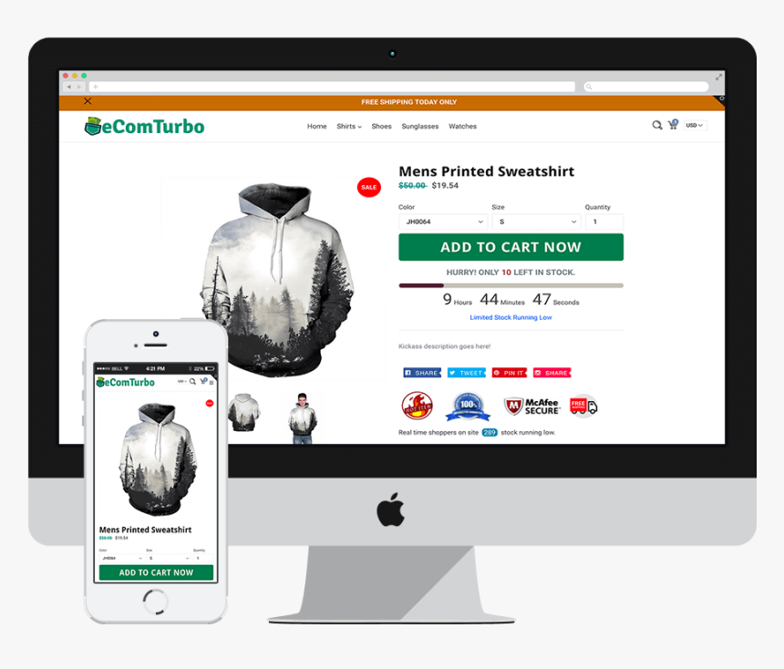 Ecom Turbo Is The Best Converting Shopify Theme - Ecom Turbo Shopify Theme, HD Png Download