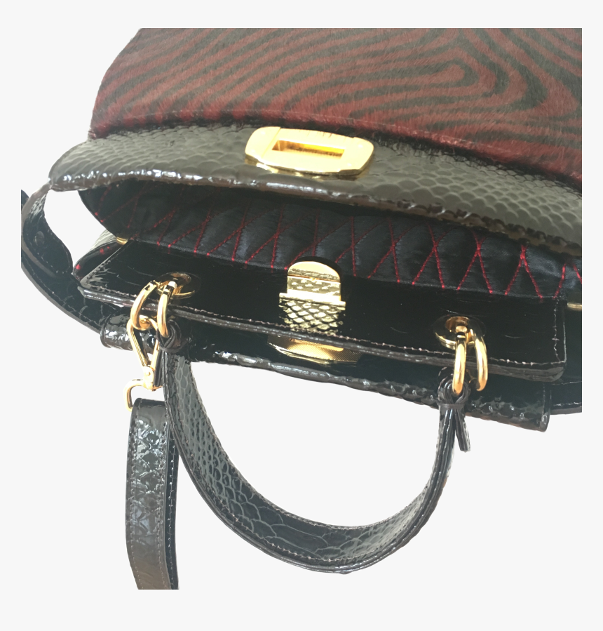 Zebra Animal Print Black Leather Bag - Handbag, HD Png Download