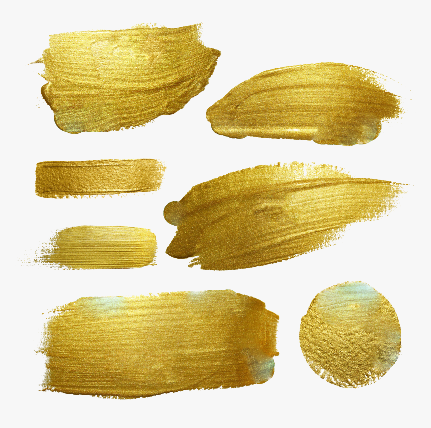 Free Gold Watercolor Brush Png - Gold Watercolor Brush Png, Transparent Png