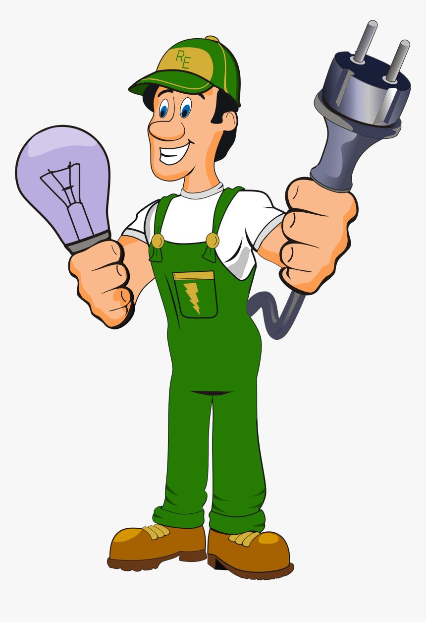 Cartoon Plumber Transprent - Electrician Cartoon Png, Transparent Png