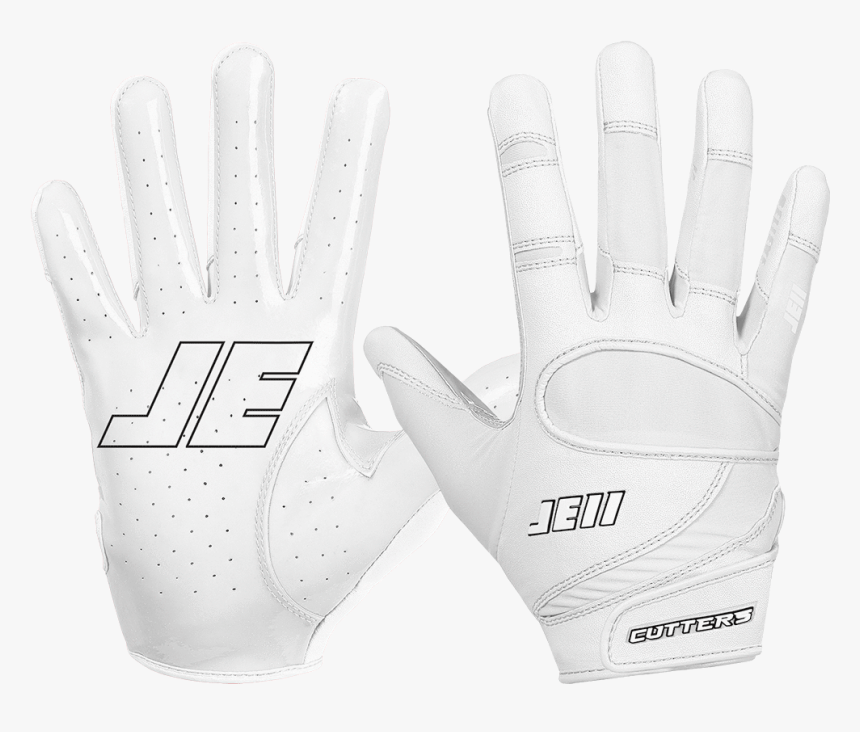 White Je11 Football Gloves, HD Png Download