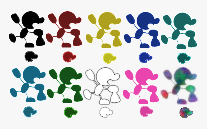 Transparent Mr Game And Watch Png - Mr Game And Watch Colors, Png Download