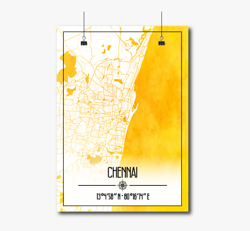 Chennai Map Wall Poster / Frame - Poster, HD Png Download