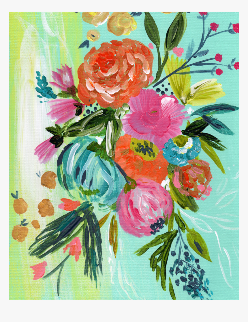 Feisty Floral 1 [art Print] 
 Class Lazyload Lazyload - Garden Roses, HD Png Download