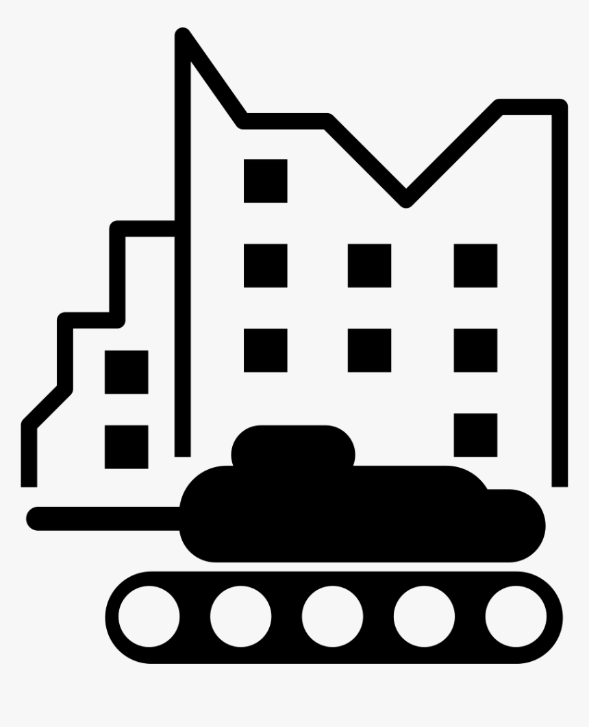 Militar Tank In City Street - City War Icon, HD Png Download