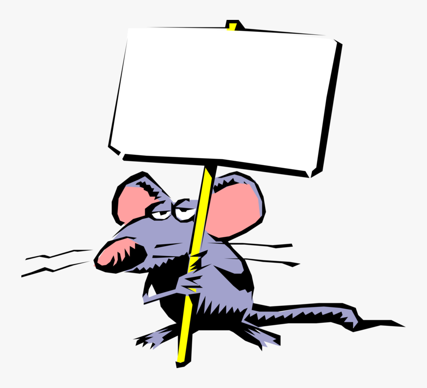 Vector Illustration Of Rodent Mouse With Protest Picket - Save The World With Behavior Analysis, HD Png Download