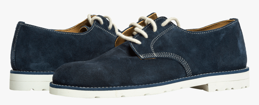 Zapato Artesanal En Cuero Gamuzado Azul Con Suela De - Sneakers, HD Png Download