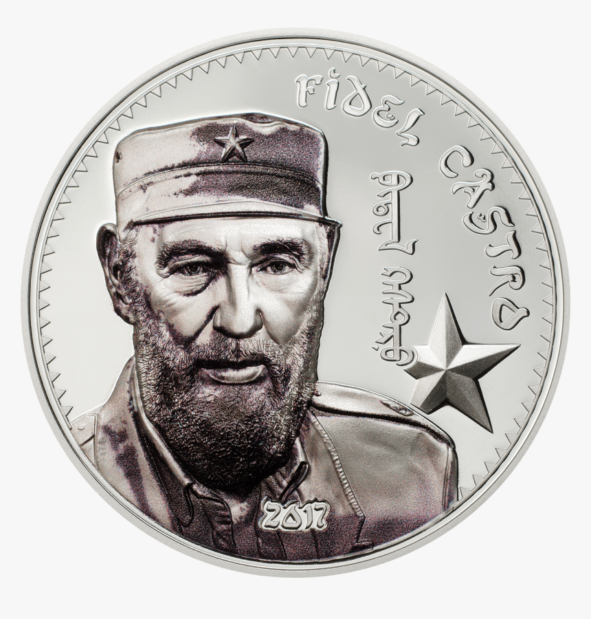 2017 1000 Togrog 1 Oz Pure Silver Coin - Fidel Castro Coin, HD Png Download