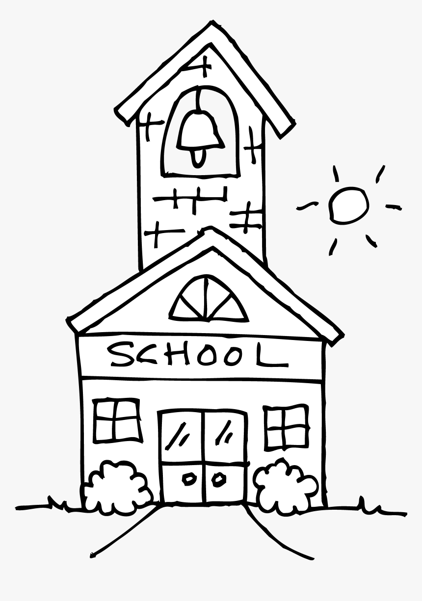Schoolhouse Black And White Clipart, HD Png Download , Transparent Png