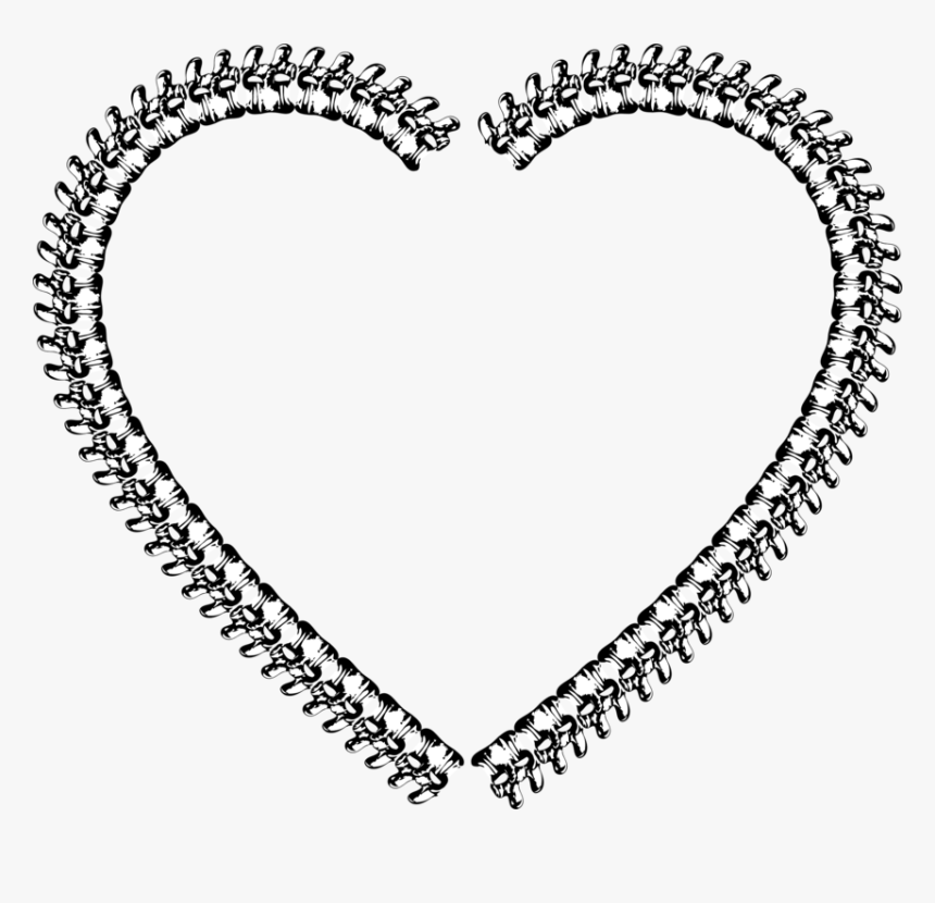 Heart,love,chain - Zipper Heart Png, Transparent Png