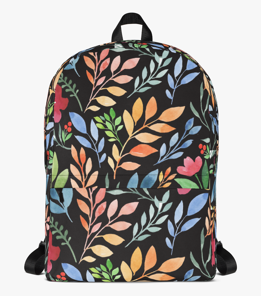 Watercolor Floral Print Backpack - Backpack, HD Png Download